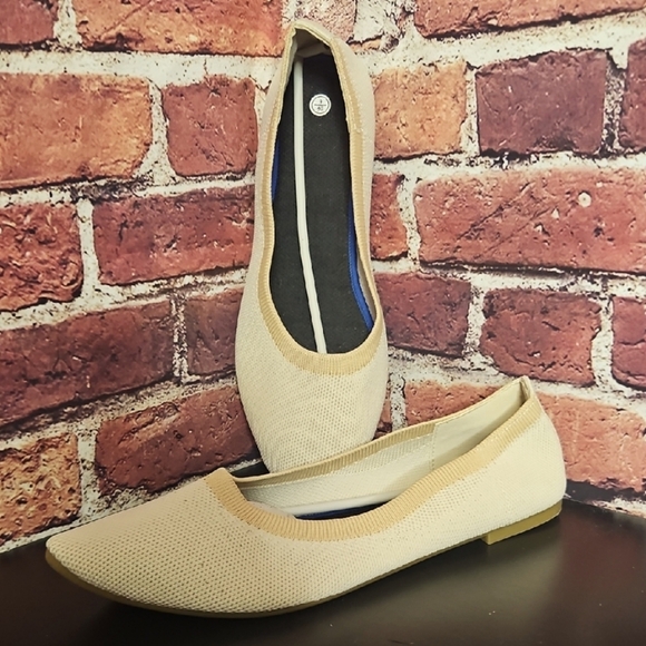 Women's Beige Slip-On Flats - Picture 1 of 6